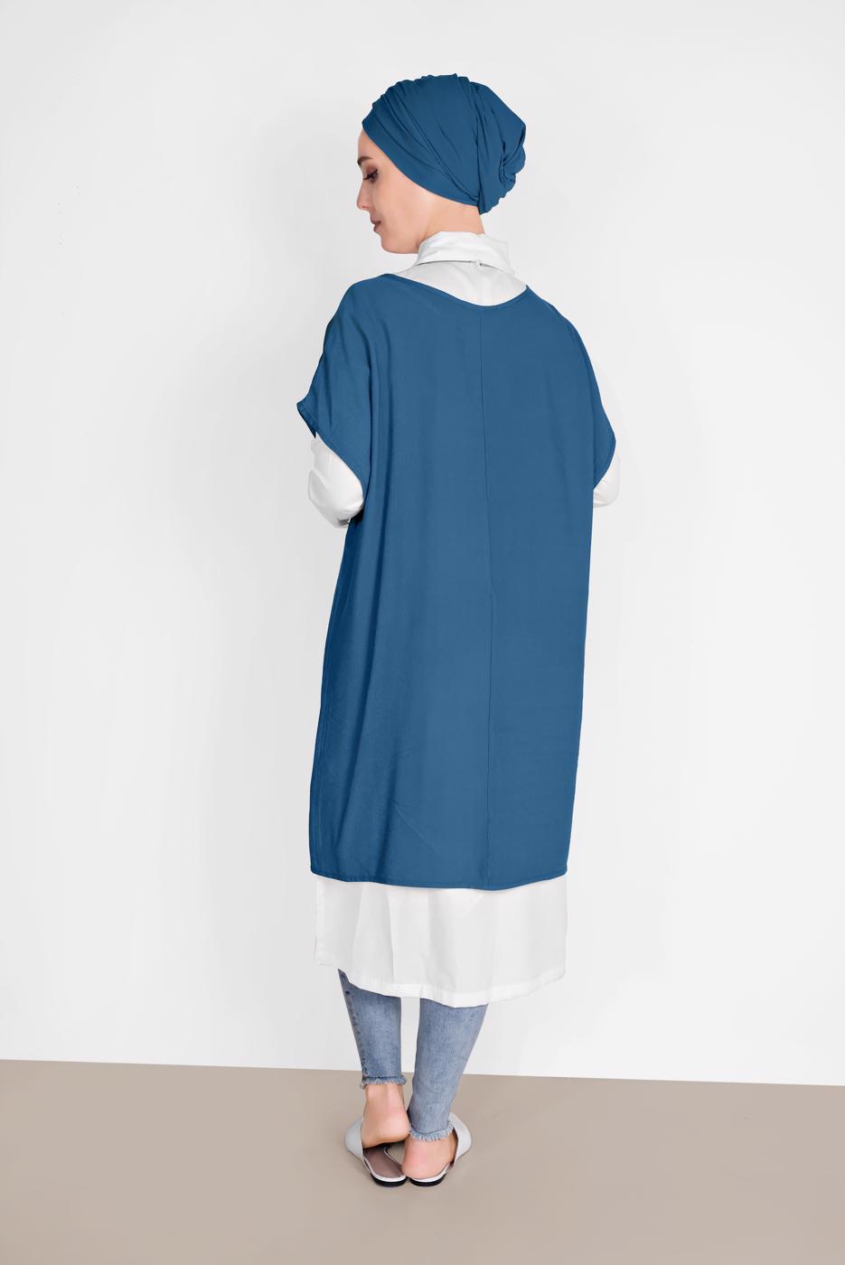 Tesettür giyim LACİVERT İKİLİ TUNİK 56208 