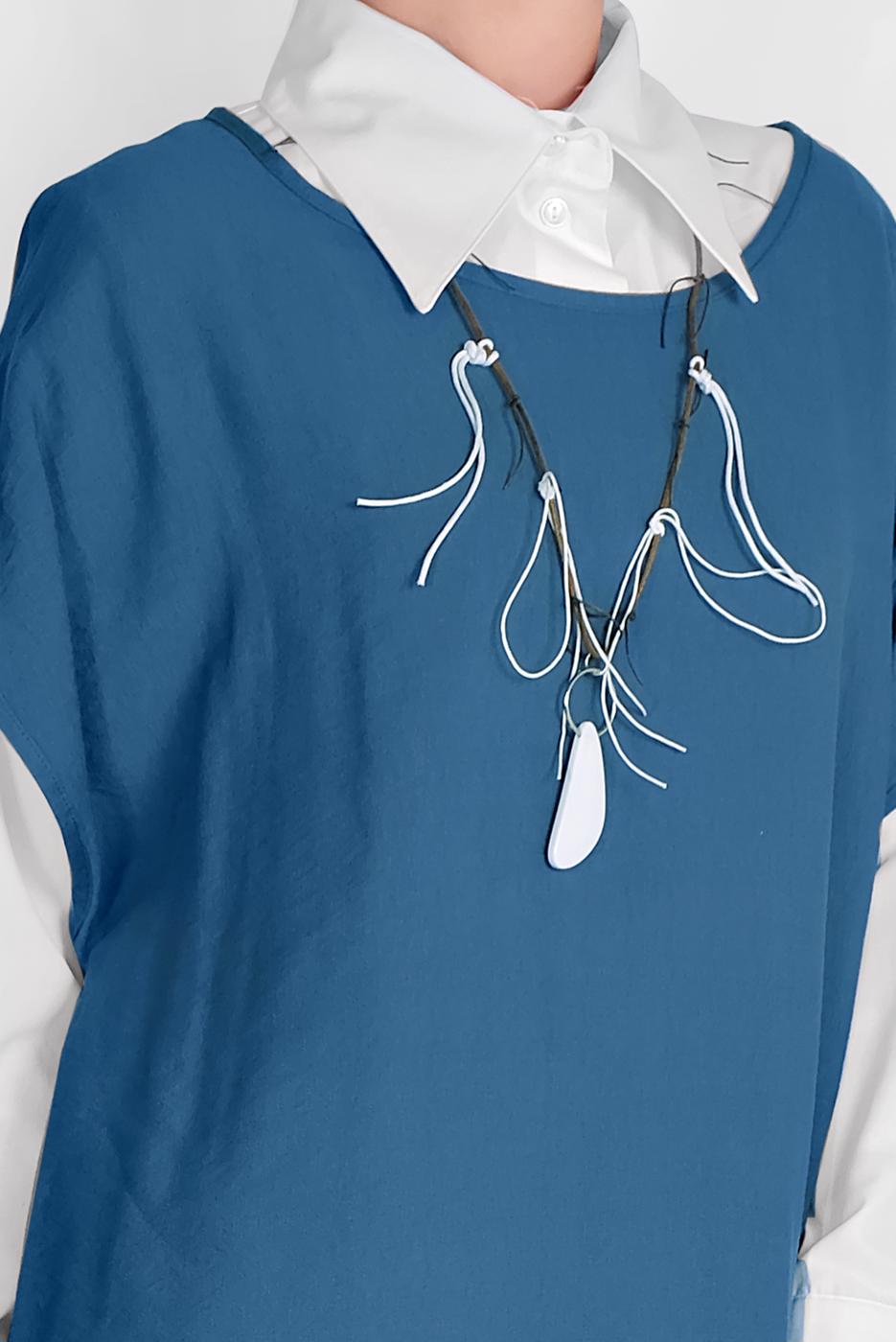 Tesettür giyim LACİVERT İKİLİ TUNİK 56208 