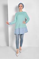 Tesettür giyim YEŞİL YUVARLAK YAKA TUNİK 66125
