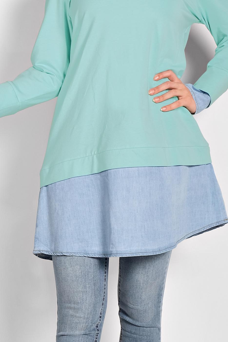 Tesettür giyim YEŞİL YUVARLAK YAKA TUNİK 66125