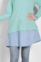 Tesettür giyim YEŞİL YUVARLAK YAKA TUNİK 66125