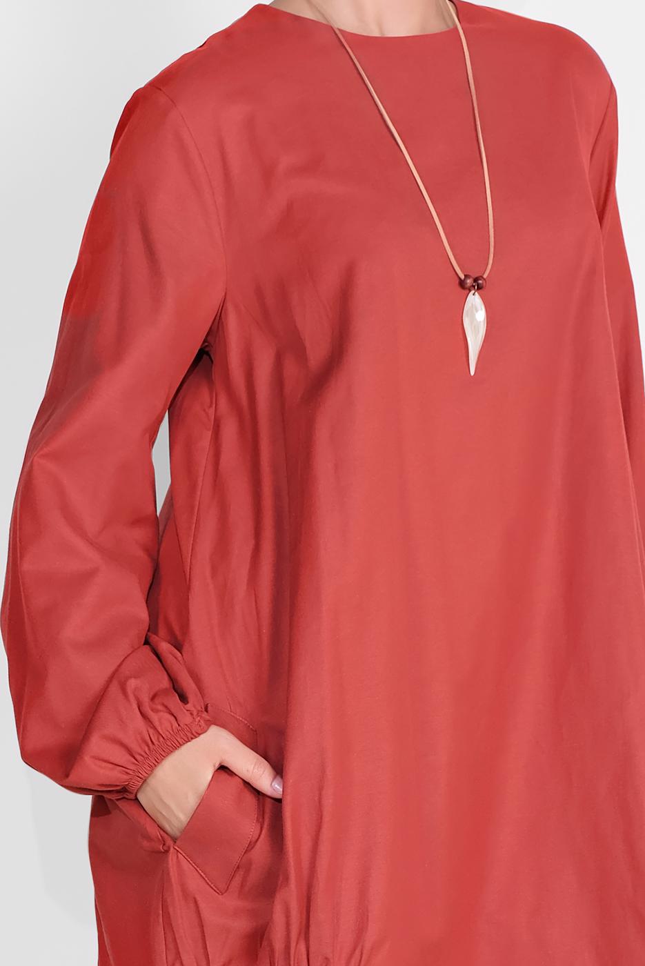 Tesettür giyim KAHVE SALAŞ CEPLİ TUNİK  71225