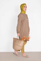 Tesettür giyim KAHVE SALAŞ CEPLİ TUNİK  71225