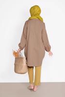 Tesettür giyim KAHVE SALAŞ CEPLİ TUNİK  71225