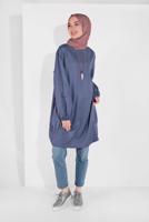 Tesettür giyim LACİVERT SALAŞ CEPLİ TUNİK  71225