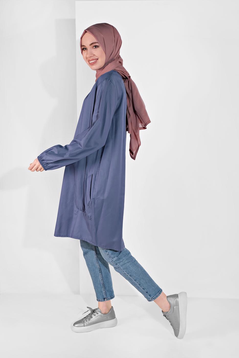 Tesettür giyim LACİVERT SALAŞ CEPLİ TUNİK  71225