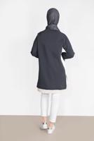 Tesettür giyim GRİ ETEK UCU GÜPÜRLÜ PARÇALI TUNİK 75025 