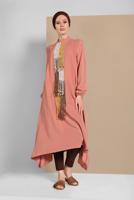 Tesettür giyim PUDRA DANTEL DETAYLI TUNİK 76025