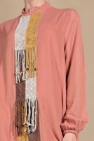 Tesettür giyim PUDRA DANTEL DETAYLI TUNİK 76025