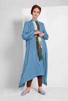 Tesettür giyim MAVİ DANTEL DETAYLI TUNİK 76025