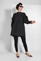 Hijab clothing BLACK SLEEVES-FLOUNCE TUNIC 77202