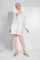 Hijab clothing CREAM SLEEVES-FLOUNCE TUNIC 77202