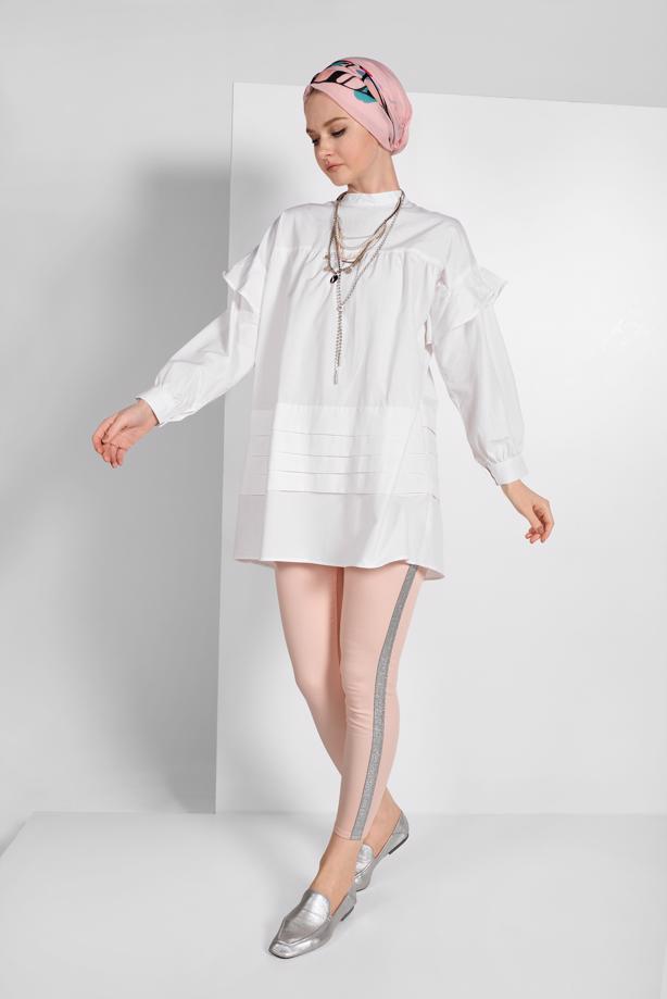 Vêtements hijab  SLEEVES-FLOUNCE TUNIC 77202 - TRENDTESETTÜR