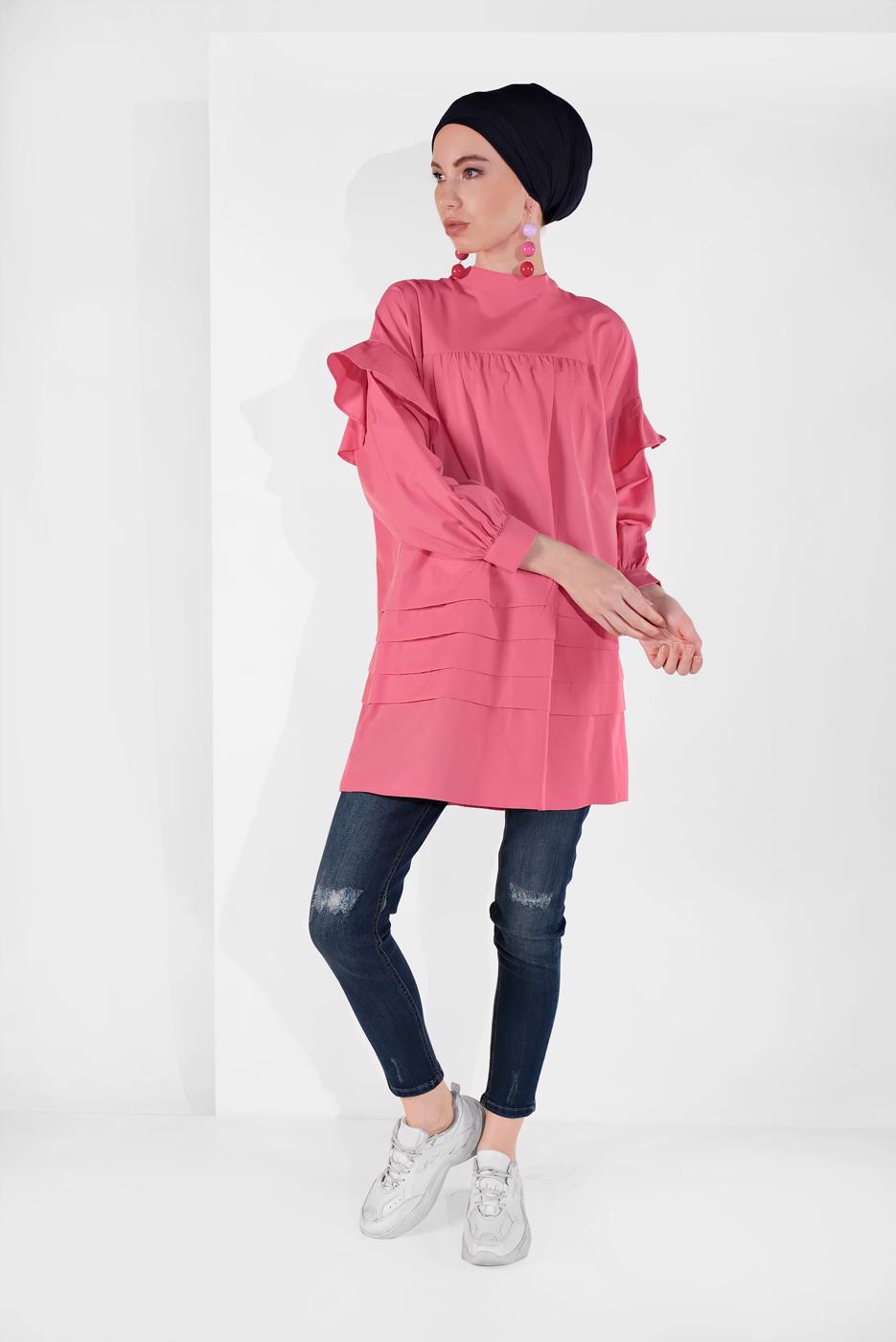 Hijab clothing CORAL SLEEVES-FLOUNCE TUNIC 77202