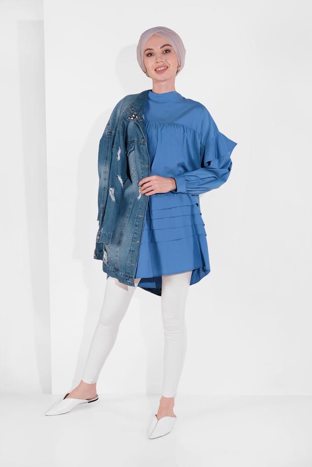 Vêtements hijab  SLEEVES-FLOUNCE TUNIC 77202 - TRENDTESETTÜR