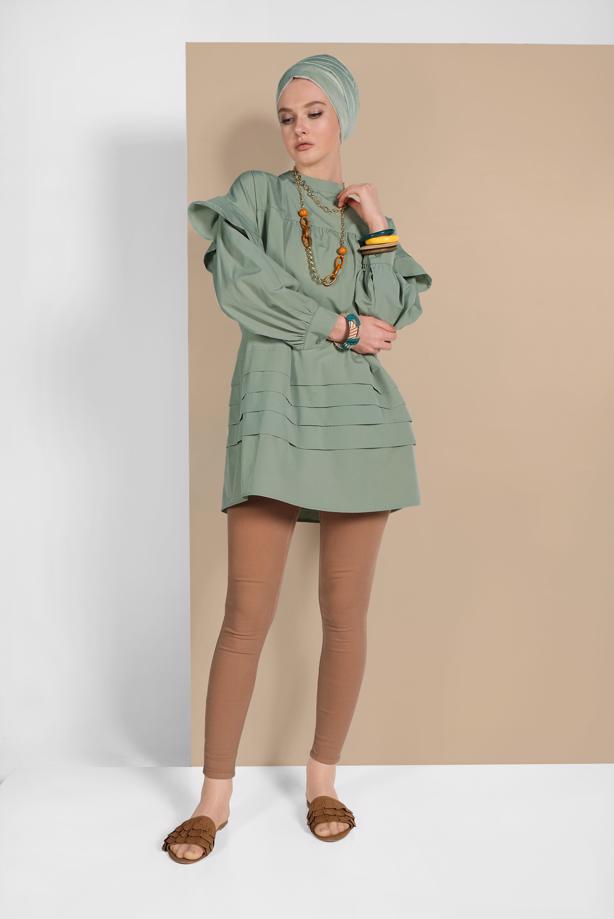 Vêtements hijab  SLEEVES-FLOUNCE TUNIC 77202 - TRENDTESETTÜR