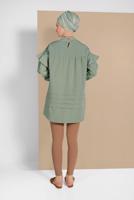 Vêtements hijab VERT TUNIQUE MANCHES À VOLANTS 77202 