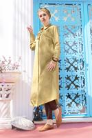 Tesettür giyim YEŞİL KLASİK KESİM DÜĞMELİ UZUN TUNİK 88225