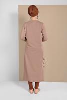 Tesettür giyim VİZON YAN KISIMLARI BİYE DETAYLI TUNİK 95805