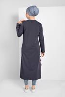 Tesettür giyim GRİ YAN KISIMLARI BİYE DETAYLI TUNİK 95805