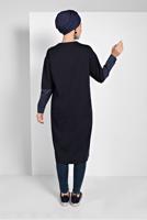 Tesettür giyim LACİVERT KOL KISMI DETAYLI TUNİK 98225