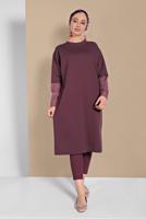 Tesettür giyim PEMBE KOL KISMI DETAYLI TUNİK 98225