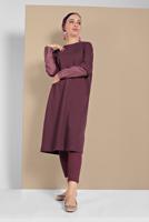 Tesettür giyim PEMBE KOL KISMI DETAYLI TUNİK 98225