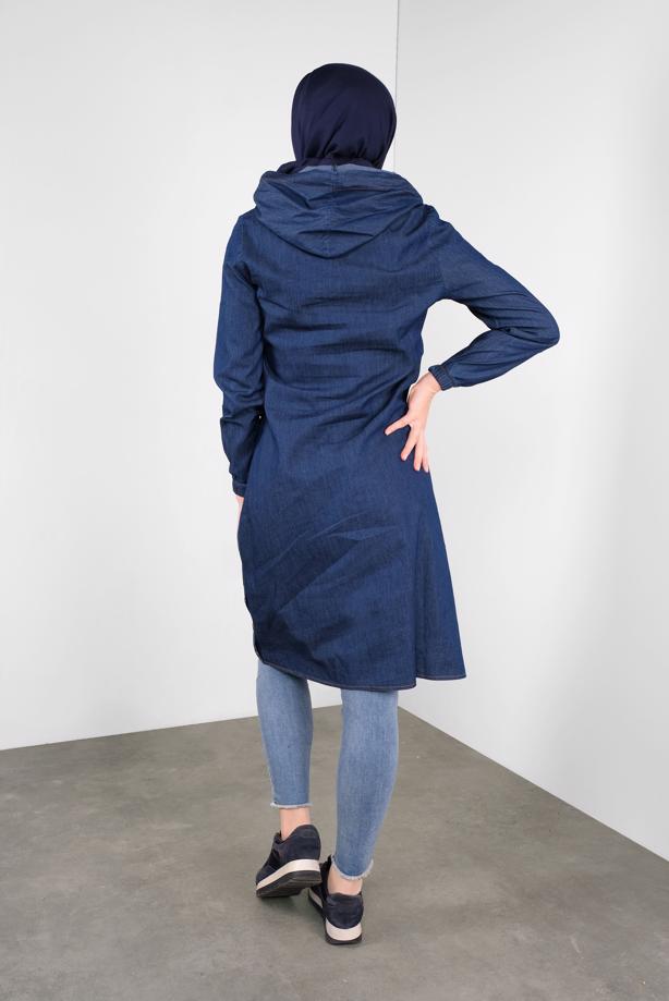 Vêtements hijab  HOODED DENIM TUNIC 201  - TRENDTESETTÜR