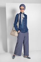 Vêtements hijab BLEU MARINE CHEMISE EN JEAN 0303