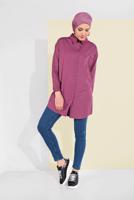 Hijab clothing PINK SHIRT-COLLAR BUTTONED TUNIC 0311