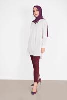 Vêtements hijab ÉCRU TUNIQUE À BOUTONS 0911 