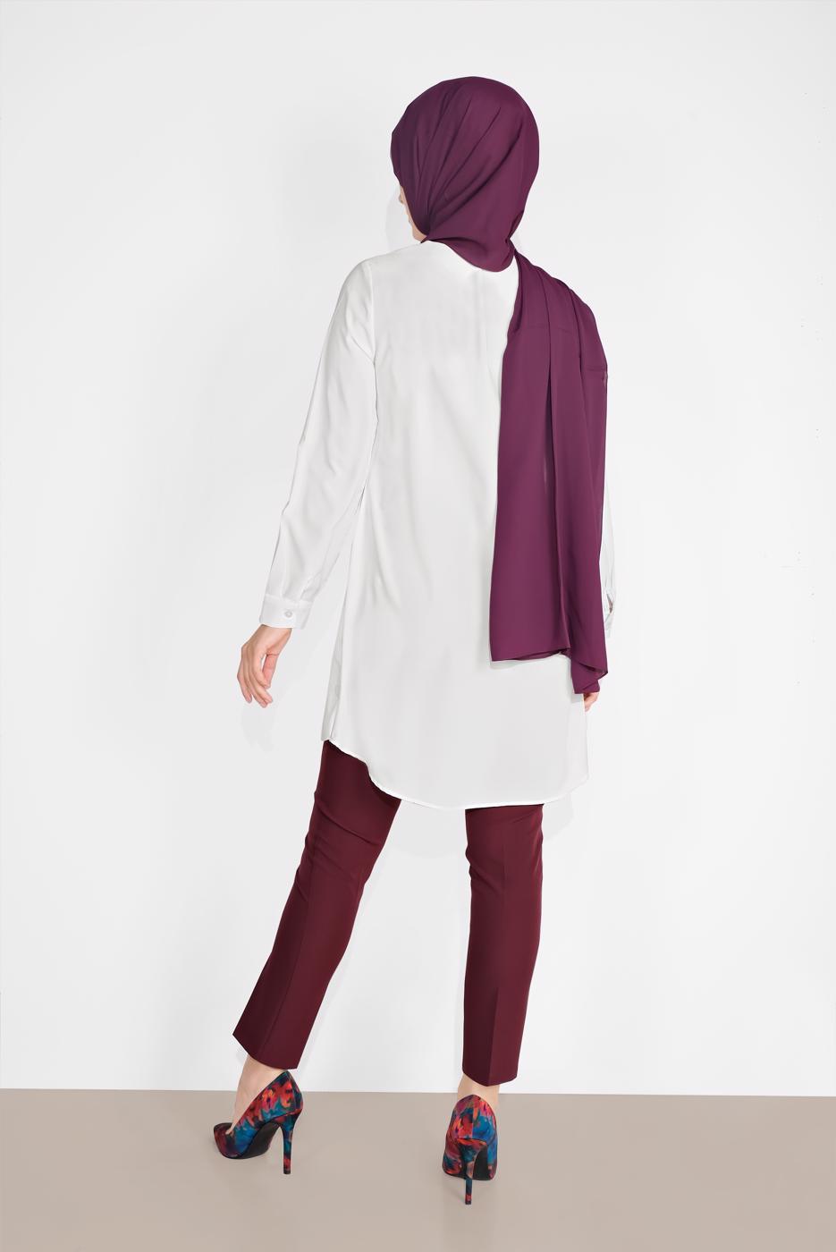 Vêtements hijab ÉCRU TUNIQUE À BOUTONS 0911 