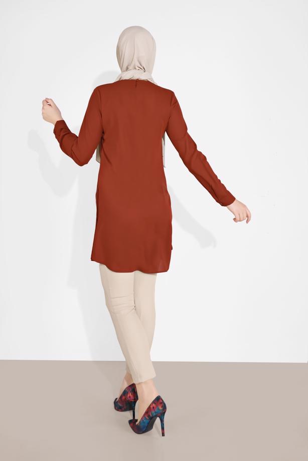 Tesettür giyim  DÜĞME DETAYLI KLASİK TUNİK 0911 - TRENDTESETTÜR