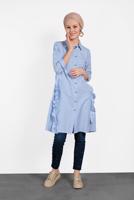 Tesettür giyim MAVİ FIRFIR DETAYLI DÜĞMELİ TUNİK 0945