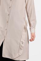 Tesettür giyim BEJ FIRFIR DETAYLI DÜĞMELİ TUNİK 0945