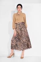 Vêtements hijab BEIGE TUNIQUE À COL NOUÉ 1091