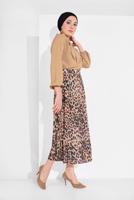 Vêtements hijab BEIGE TUNIQUE À COL NOUÉ 1091