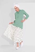 Hijab clothing GREEN TIE-COLLAR TUNIC 1091 