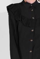 Tesettür giyim SİYAH FIRFIRLI DÜĞMELİ TUNİK 1225 