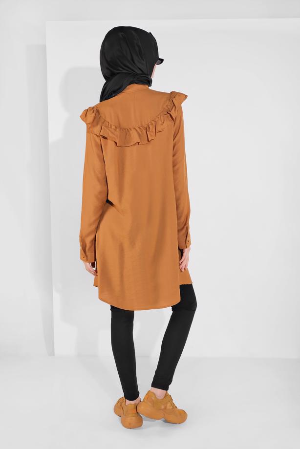 Tesettür giyim  FIRFIRLI DÜĞMELİ TUNİK 1225  - TRENDTESETTÜR