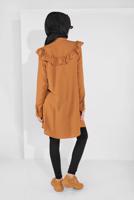 Tesettür giyim SARI FIRFIRLI DÜĞMELİ TUNİK 1225 