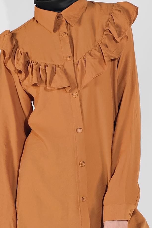 Tesettür giyim  FIRFIRLI DÜĞMELİ TUNİK 1225  - TRENDTESETTÜR