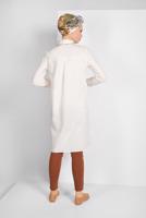 Hijab clothing ECRU ASYMMETRICAL BUTTON TRIMMED TUNIC 1311