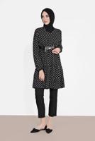 Hijab clothing BLACK POLKADOT TUNIC 1491