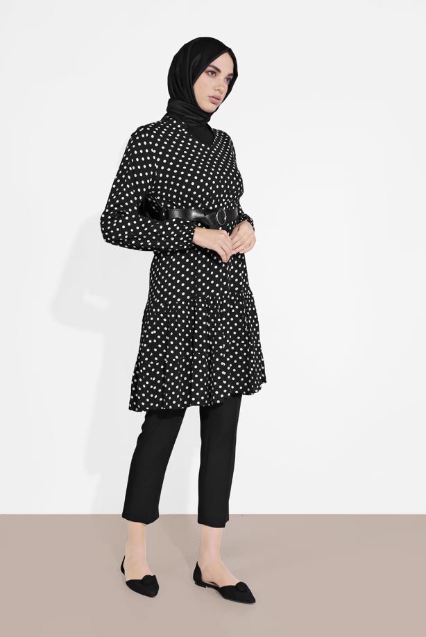 Hijab clothing  POLKADOT TUNIC 1491 - TRENDTESETTÜR