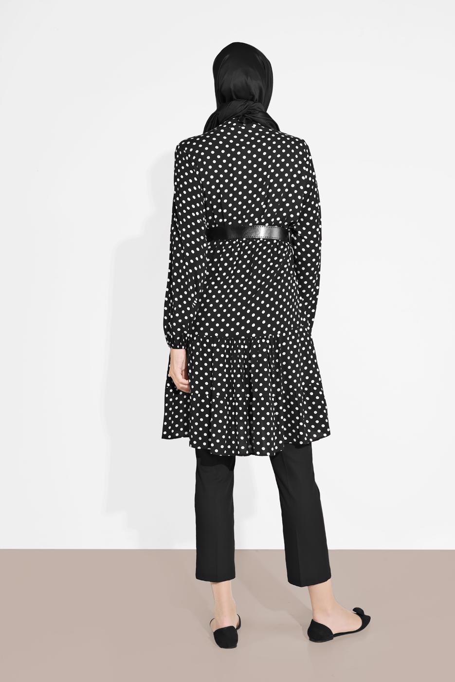 Hijab clothing BLACK POLKADOT TUNIC 1491