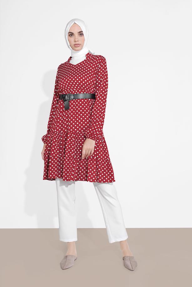 Hijab clothing  POLKADOT TUNIC 1491 - TRENDTESETTÜR