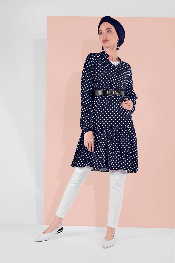 Hijab clothing  POLKADOT TUNIC 1491 - TRENDTESETTÜR