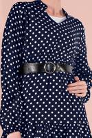 Hijab clothing NAVY BLUE POLKADOT TUNIC 1491