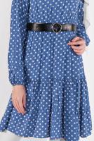 Hijab clothing NAVY BLUE POLKADOT TUNIC 1491